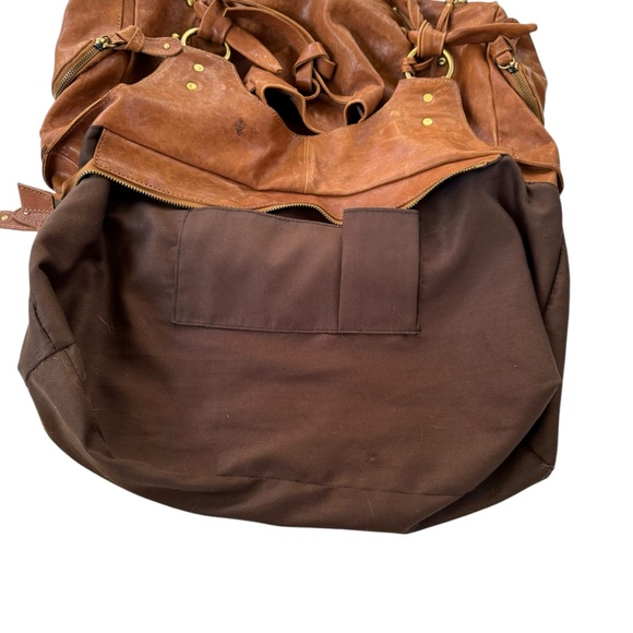 Dolce & Gabbana Large Leather Shoulder Bag with Logo Charms Distressed Brown - Picture 8 of 16